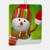 Cute Snowman Ceramic Ornament (Rechts)