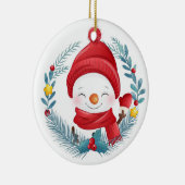Cute Snowman Ceramic Ornament (Rechts)