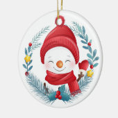 Cute Snowman Ceramic Ornament (Links)