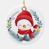 Cute Snowman Ceramic Ornament (Achterkant)