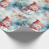 Cute Snowman Christmas  Cadeaupapier (Hoek)