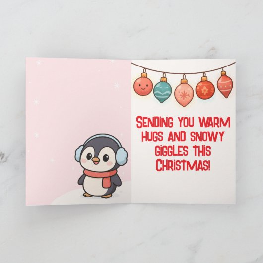 Cute Snowman Christmas Kaart (Binnen)