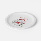 Cute Snowman Christmas Paper Plate Papieren Bordje (Gekanteld)