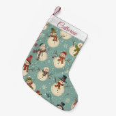 Cute Snowman Christmas Stocking Kleine Kerstsok (Voorkant (Hangend))