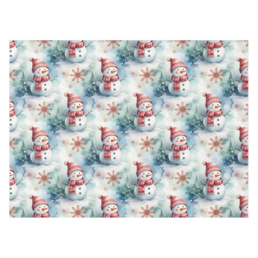 Cute Snowman Christmas Tafelkleed (Voorkant (Horizontaal))