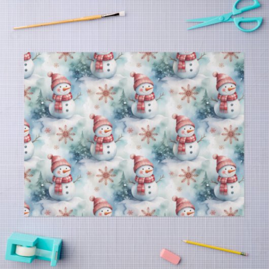 Cute Snowman Christmas  Tissuepapier (Craft)
