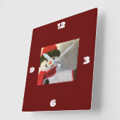 **CUTE SNOWMAN** CLOCK VIERKANTE KLOK (Hoek)