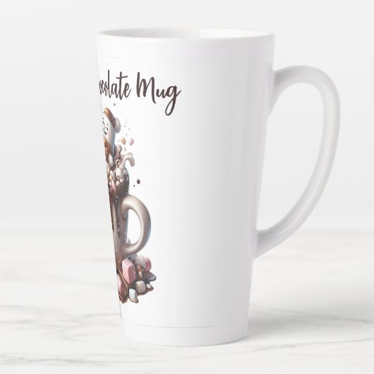 Cute Snowman Cocoa Design Latte Mok (Rechts)