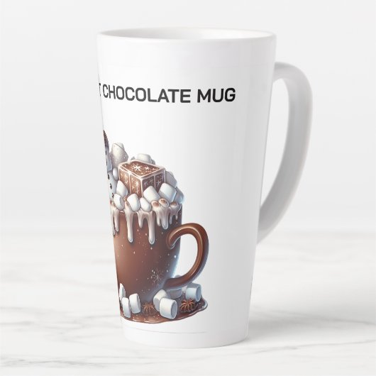 Cute Snowman Cocoa Design Latte Mok (Rechterhoek)