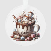 Cute Snowman Cocoa Design  Ornament (voorkant)