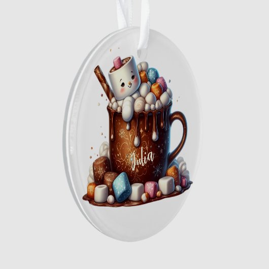 Cute Snowman Cocoa Design  Ornament (voorkant)