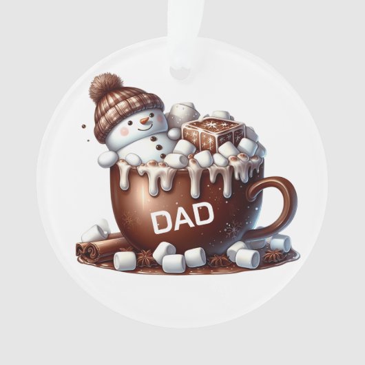 Cute Snowman Cocoa Design  Ornament (voorkant)