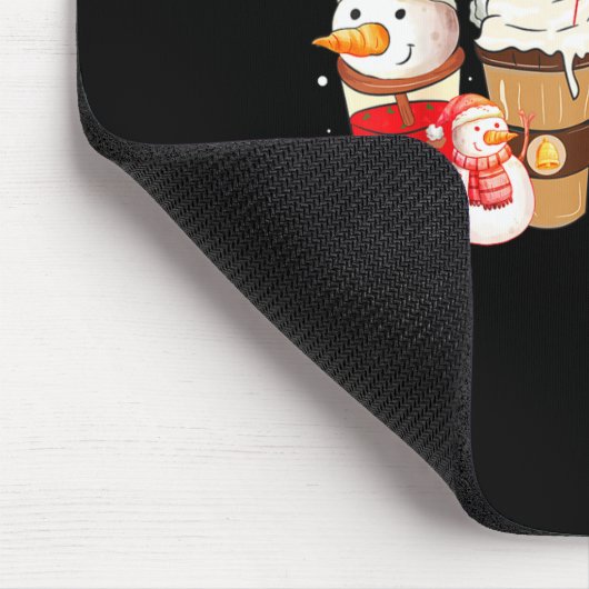 Cute Snowman Coffee Lover Latte Gingerbread Funny  Muismat (Hoek)