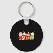Cute Snowman Coffee Lover Latte Gingerbread Funny  Sleutelhanger (Voorkant)
