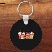 Cute Snowman Coffee Lover Latte Gingerbread Funny  Sleutelhanger (Voorkant)