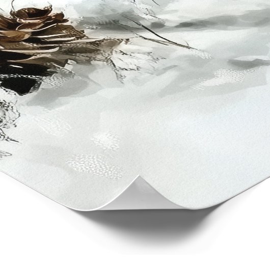 Cute Snowman Couple Christmas Wall Art Poster (Hoek)