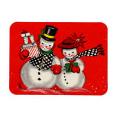 Cute Snowman Couple Magneet (Horizontaal)