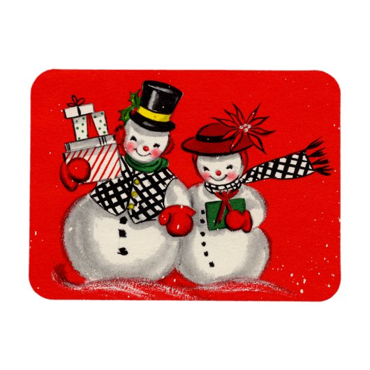 Cute Snowman Couple Magneet (Horizontaal)