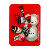 Cute Snowman Couple Magneet (Verticaal)