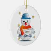 Cute Snowman Custom Keramisch Ornament (Rechts)