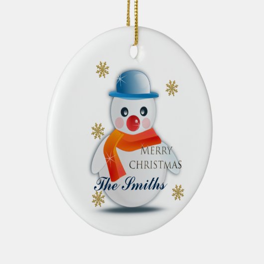 Cute Snowman Custom Keramisch Ornament (Rechts)