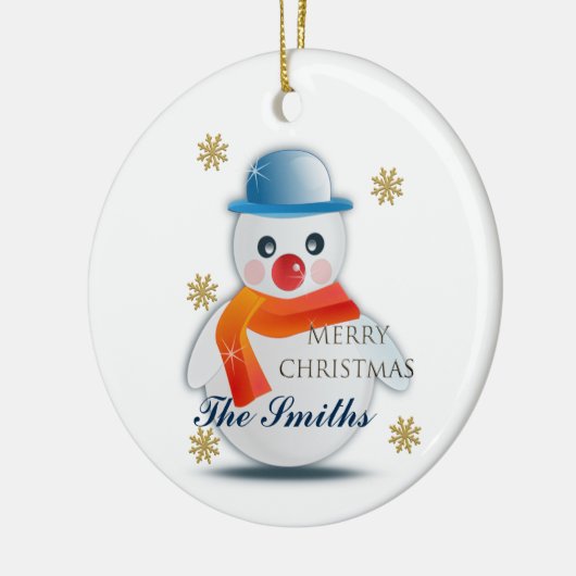 Cute Snowman Custom Keramisch Ornament (Links)
