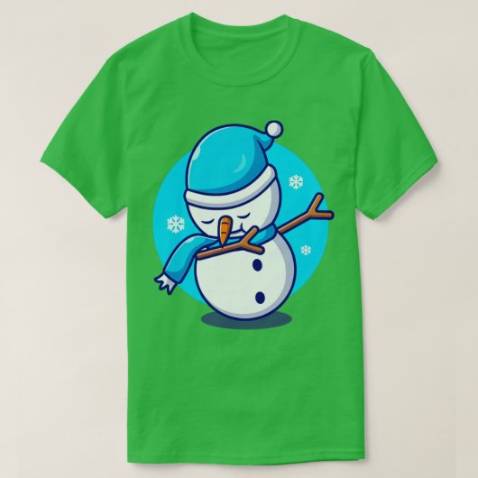Cute Snowman Dabbing Cartoon T-shirt (Design voorkant)