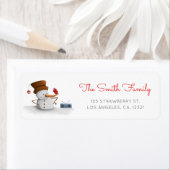 Cute Snowman Dance Return Address Etiket (Insitu)