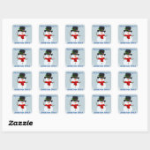 Cute Snowman Design Bookplate Sticker (Vel)