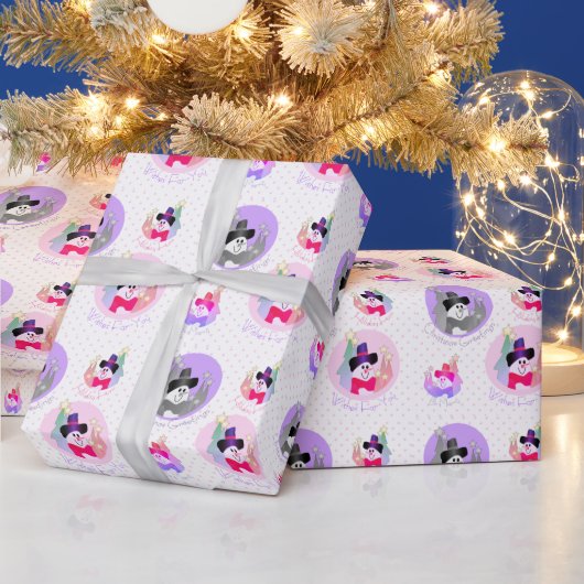 Cute Snowman Designer Star Patterned Cadeaupapier (Feestdagen)