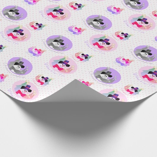 Cute Snowman Designer Star Patterned Cadeaupapier (Hoek)