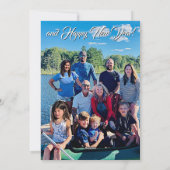 Cute Snowman die naar de maan kijkt Feestdagenkaart (Achterkant)