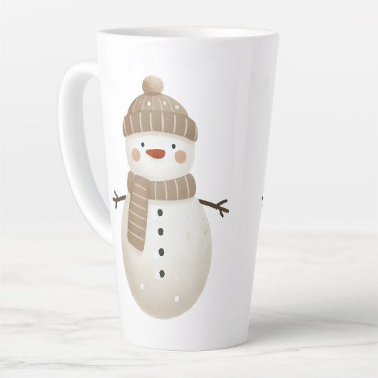 Cute Snowman Drawing Name Christmas Latte Mok (Linkerhoek)