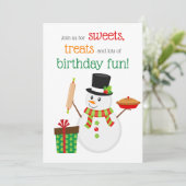 Cute Snowman en Cadeau Kerstmis Kaart (Staand voorkant)