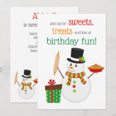 Cute Snowman en Cadeau Kerstmis Kaart (Voorkant / Achterkant)