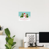 Cute Snowman en  naam Kerstmis Poster (Thuiskantoor)