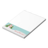 Cute Snowman en Red Merry-kersttekst Notitieblok (Linkerzijde)