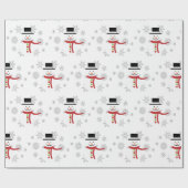 Cute Snowman en Snowflakes Craft / Gift Wrap Cadeaupapier (Vlak)