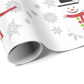 Cute Snowman en Snowflakes Craft / Gift Wrap Cadeaupapier (Rol Hoek)