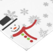 Cute Snowman en Snowflakes Holiday Tablecloth Tafelkleed (Gekanteld)