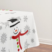 Cute Snowman en Snowflakes Holiday Tablecloth Tafelkleed (Voorbeeld)