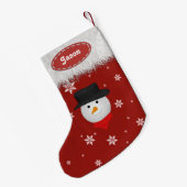 Cute Snowman en Snowflakes - kerstkousen Kleine Kerstsok (Achterkant (Hangend))