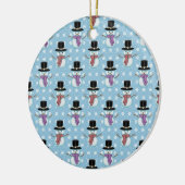 Cute Snowman en Snowflakes Pattern Keramisch Ornament (Links)