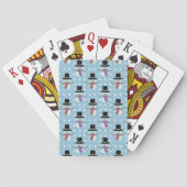 Cute Snowman en Snowflakes Pattern Pokerkaarten (Achterkant)