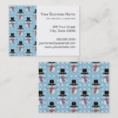 Cute Snowman en Snowflakes Pattern Visitekaartje (Voorkant / Achterkant)