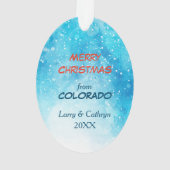 Cute Snowman en Snowski Holiday Ornament (achterkant)