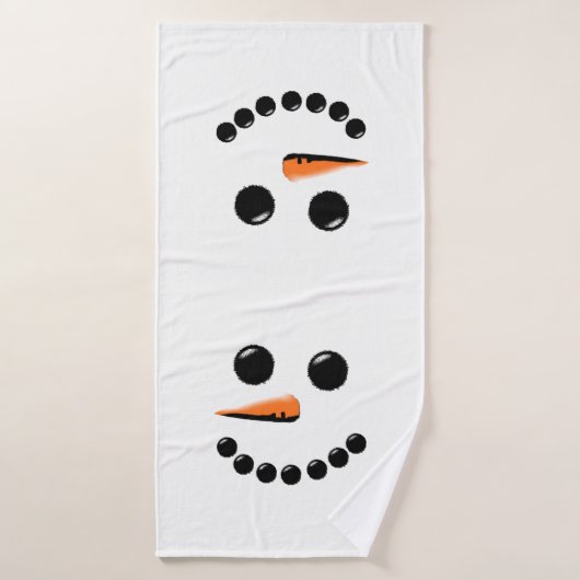 Cute Snowman Face Badhanddoek (Badhanddoek)