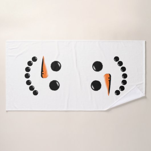Cute Snowman Face Badhanddoek (Badhanddoek)