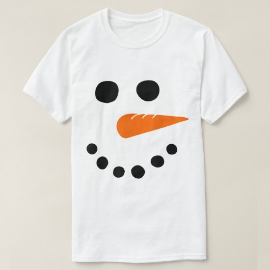 Cute Snowman Face Christmas Design T-shirt (Design voorkant)
