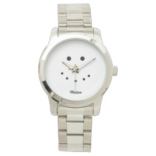 Cute Snowman Face Kerstfeestdag - Persoonlijk Horloge